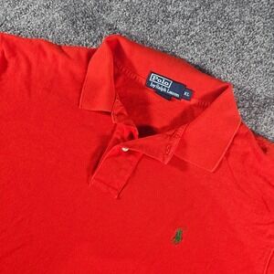 Polo Ralph Lauren Polo Shirt Mens XL Bright Orange Short Sleeve Preppy, Golfing